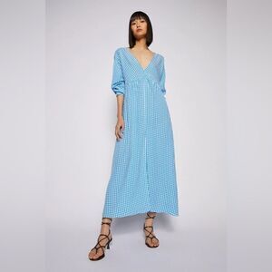 Scanlan Theodore Gingham Wrap Maxi Dress - size 8
